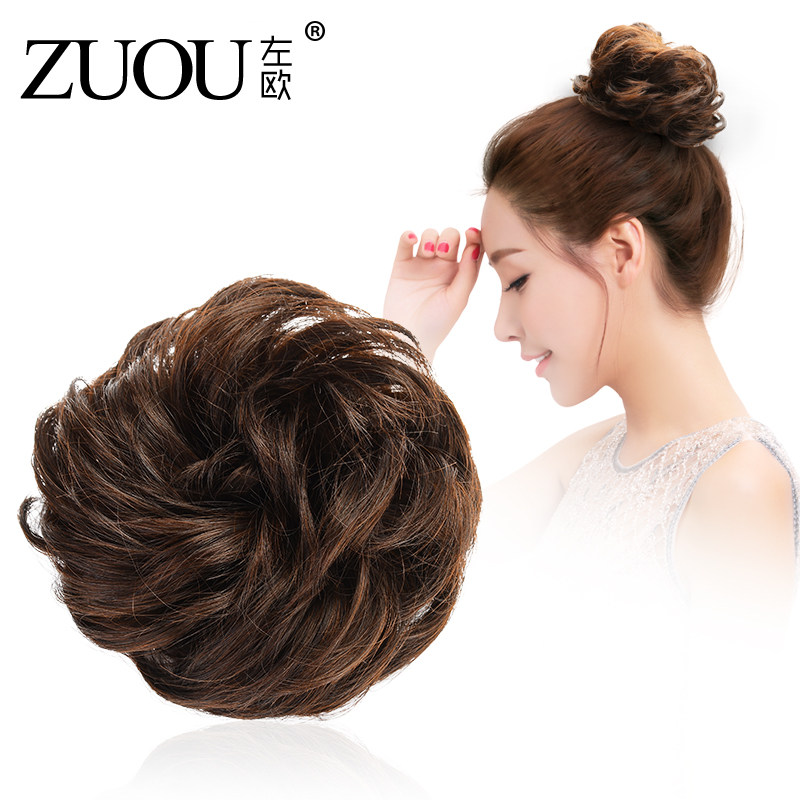 Wig hair Circle Short hair Hair Accessories Woman Natural Fluffy Half Shot Hair Wrap Simulation Disc Haired Hair Flower Buds
