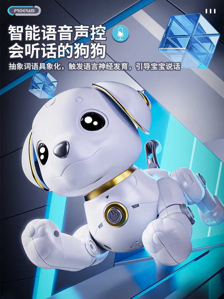 Baby Enlightenment Voice-Controlled Programming Smart Robot Dog for Children Aged 1 to 3, Early Education Simulation Singing and Dancing Educational Remote Control Toy
