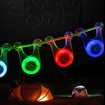 Outdoor camping silicone anti-collision warning light tent rope hanging light decorative light led warning tail light camp light flashing light