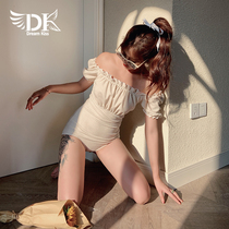 DK sexy Korean ins swimsuit female 2021 new belly super fairy thin hot spring holiday conservative one-piece swimsuit
