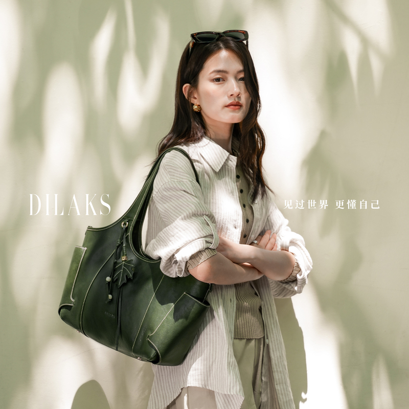 [Celebrity Style] Qixi Festival Gift Dilaks Sycamore Tote Bag Vegetable-Tanned Leather Shoulder Bag Commuter Laptop Bag