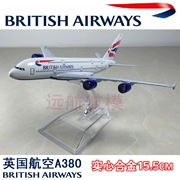 Mô hình máy bay hợp kim rắn 16cm British Airways A380-800 Mô hình máy bay chở khách mô phỏng tĩnh Airbus