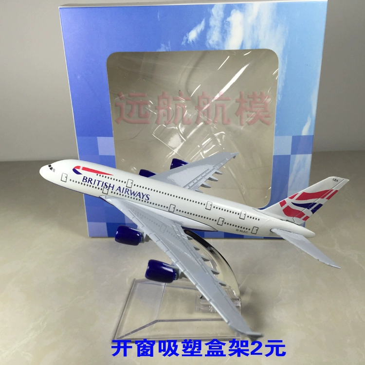 Mô hình máy bay hợp kim rắn 16cm British Airways A380-800 Mô hình máy bay chở khách mô phỏng tĩnh Airbus