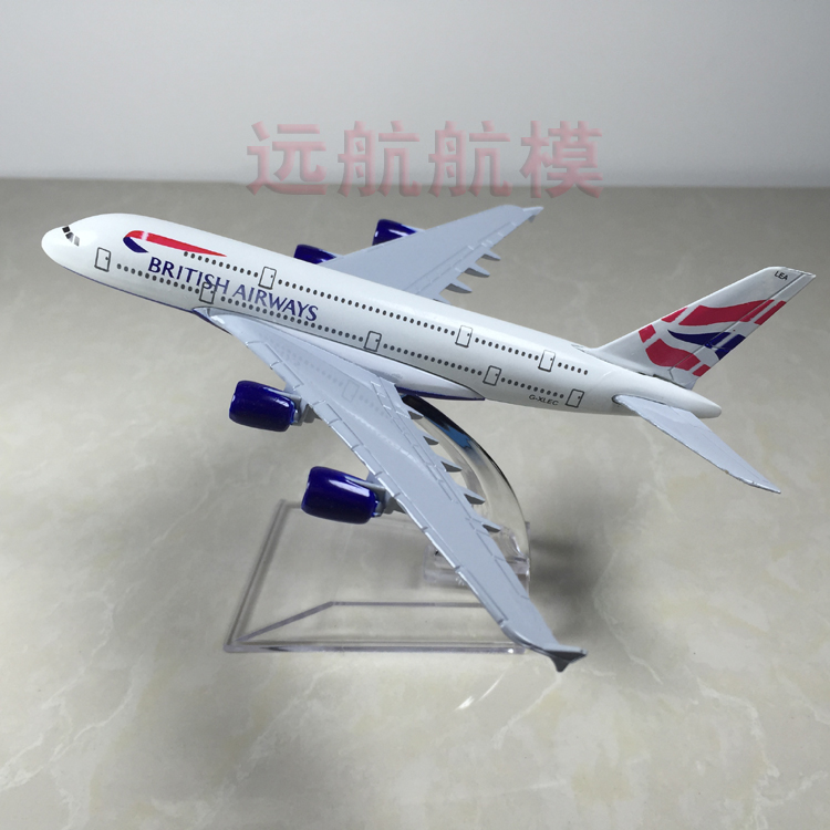Mô hình máy bay hợp kim rắn 16cm British Airways A380-800 Mô hình máy bay chở khách mô phỏng tĩnh Airbus mô hình ô tô