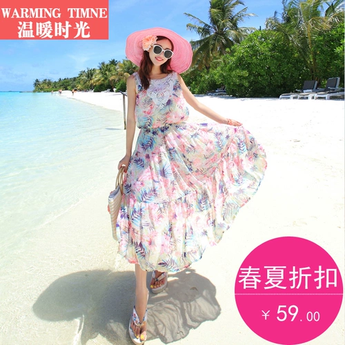 Шифоновая длинная юбка, летнее пляжное платье для путешествий, стиль бохо, Таиланд, оверсайз