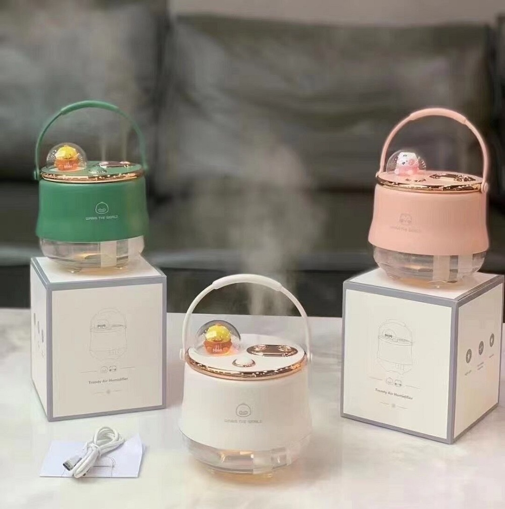 Wireless humidifier cute double spray fog volume gift desktop pregnant women home baby bedroom mute rechargeable