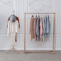  Clothing store display rack Mens and womens clothing store shelves floor-to-ceiling hangers Side pylons combination simple wrought iron display rack