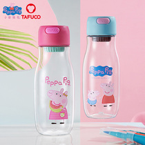 Japan Tai Fu Gao Summer Water Cup Teddy Childrens Fashion Portable Hand Cup Piggy Page Anti-fall Large Capacity