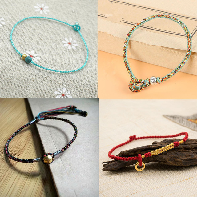 No. 72 jade thread hand-woven rope bracelet beaded rope braided rope material pendant rope red thread rope braided hand rope