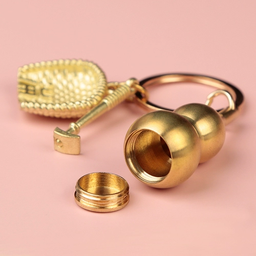 Китайский латунный ретро брелок ручной работы, креативное совок, ключи от машины, китайский стиль