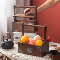 Thai solid wood elephant storage basket living room kitchen seasoning portable basket personalized dried fruit snacks miscellaneous basket