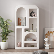 White display cabinet products display cabinet Nordic simple living room arched cave storage decoration cabinet floor bookcase