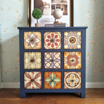 Retro cabinet American European Mediterranean solid wood old living room bedroom cupboard decoration cabinet locker porch cabinet