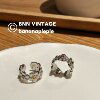 French vintage flower diamond niche ring