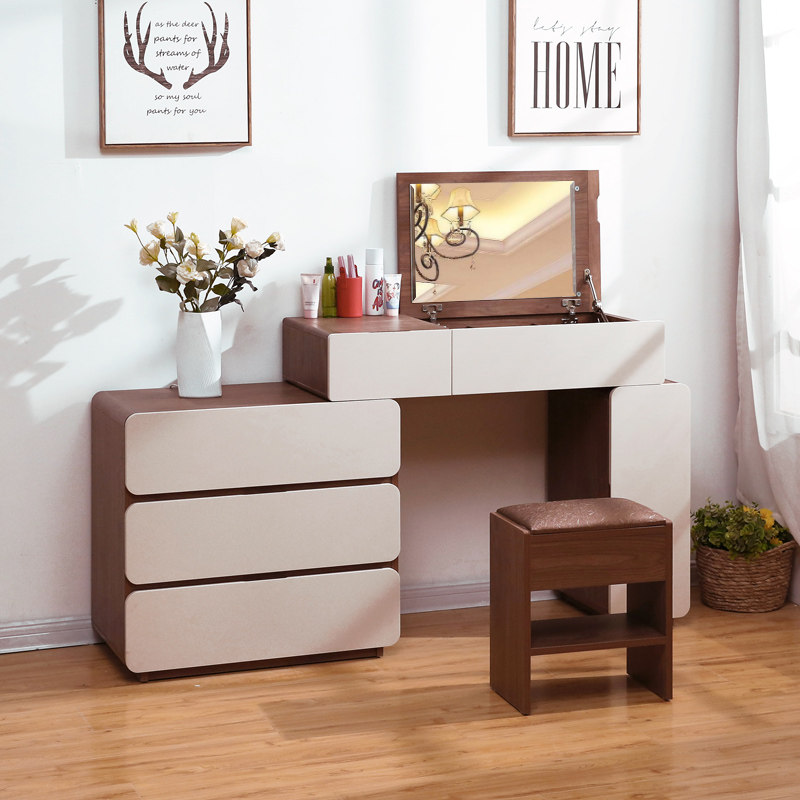 Makeup Bench Minima Modern Bedroom Bucket Cabinet Integrated Mini Flip INS Wind Home Multi-functional table Makeup Table