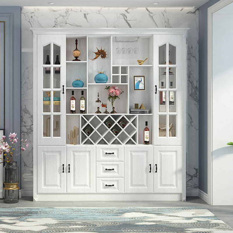 Wine cabinet against the wall simple modern American storage cabinet living room large-capacity multi-functional high cabinet dining cabinet dining room cabinet