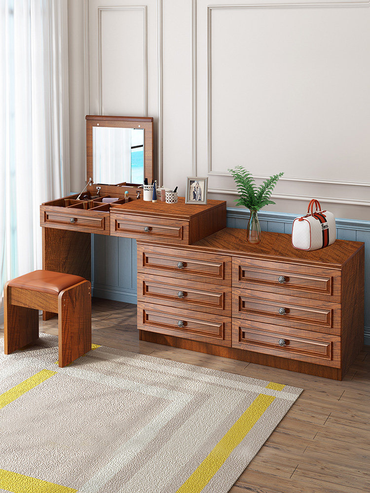 Dressing table Storage cabinet One-piece bedroom dressing table American modern simple multi-functional small apartment makeup table