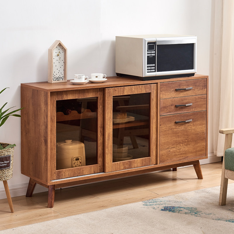 Meal cabinet Northern Europe modern minimal household locker living room cabinet against wall cabinet solid wooden leg seat tea cabinet