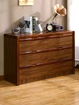 Cabinet of drawers solid wood color six-bucket cabinet against the wall living room household storage cabinet drawer cabinet American storage bedroom chest
