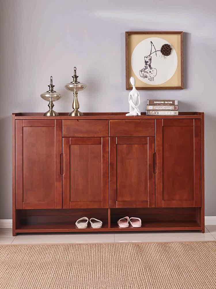 Chinese shoe cabinet Solid wood special household door storage Economical simple modern large capacity storage entrance cabinet