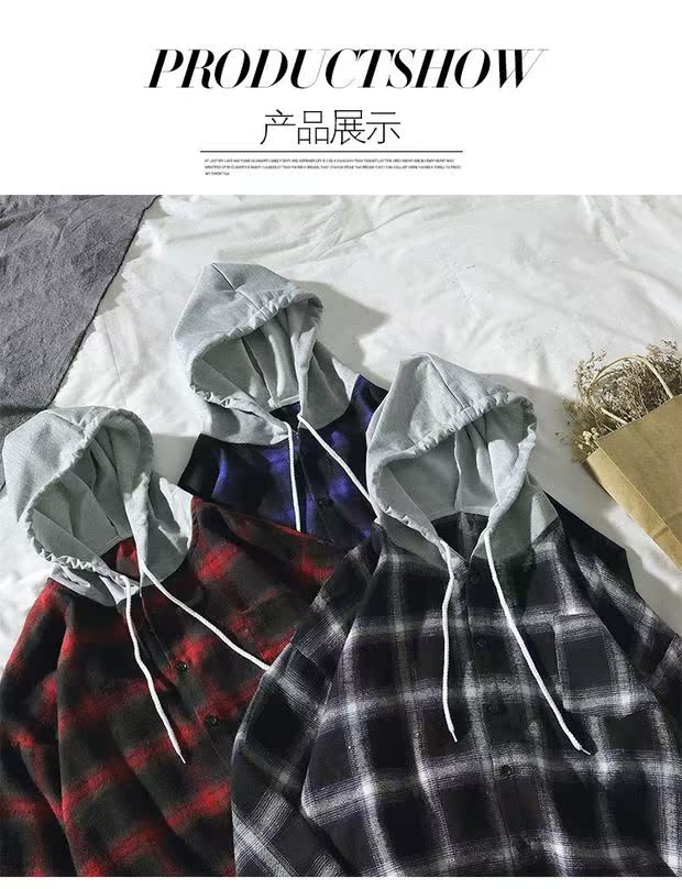 Mùa thu Nhật Bản ve áo kẻ sọc kẻ sọc dài tay nam lỏng lẻo phong cách Harajuku xu hướng áo sơ mi nam giản dị áo khoác sơ mi nữ