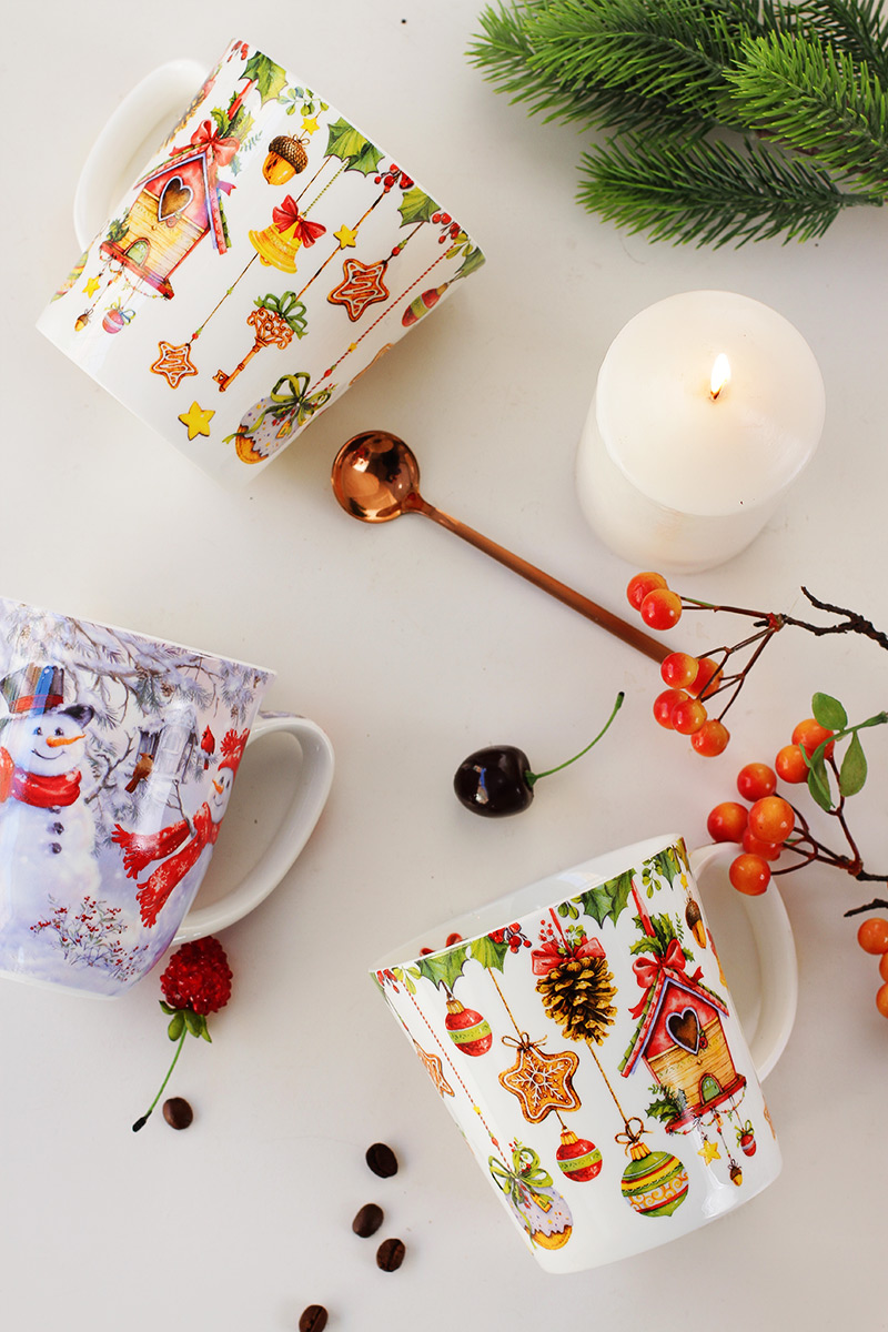 North house ceramics ceramic keller cup express Christmas creative glass coffee cup home breakfast cup couples