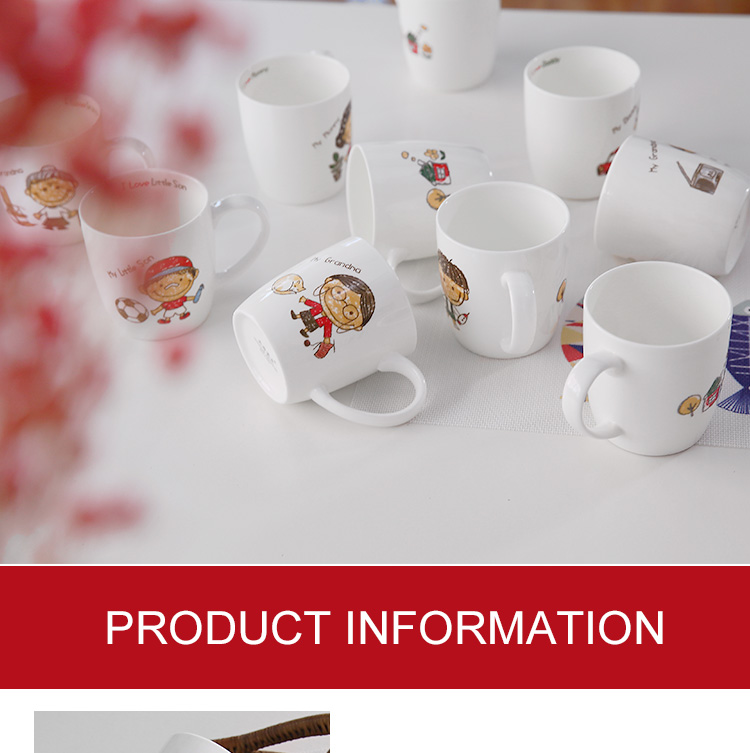 A happy and lovely cartoon creative cup milk cup cup keller parent - child family suits for ceramic cup