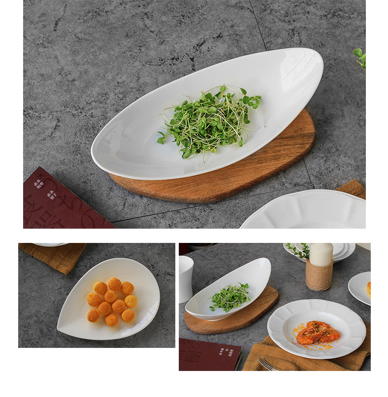 Pure white tail single tangshan ipads porcelain tableware ceramic bowl plate flat dish dish dinner plate sheet is tasted suit