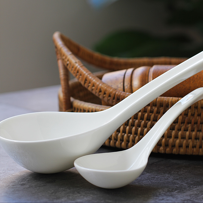 Pure white things tangshan ipads porcelain lead - free glaze ceramic small spoon ladle stirring spoon run tablespoons of shovel spoon food