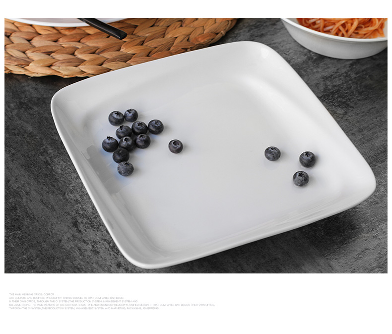 Pure white tail single tangshan ipads porcelain tableware ceramic bowl plate flat dish dish dinner plate sheet is tasted suit