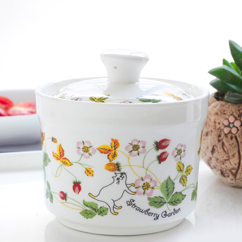 North house ceramics strawberry garden creative ipads porcelain cup 4 inches stew stew