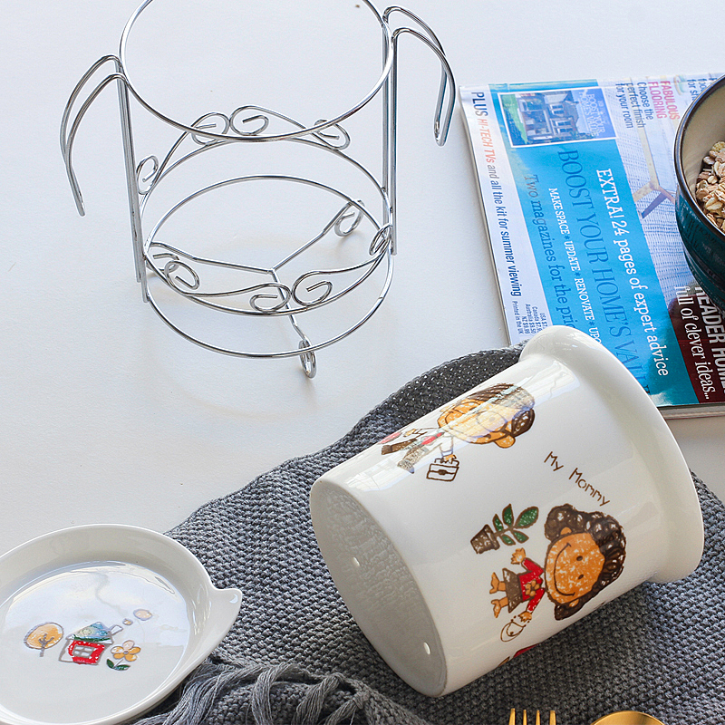 Happiness is a express cartoon ceramic chopsticks chopsticks barrels of monocular drop household receive shelf chopsticks basket chopsticks box