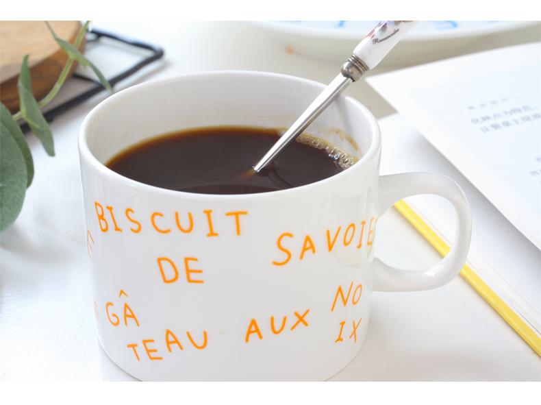 North house ceramics ceramic cup French letters picking cups of coffee cup of milk tea cup ipads porcelain cup water