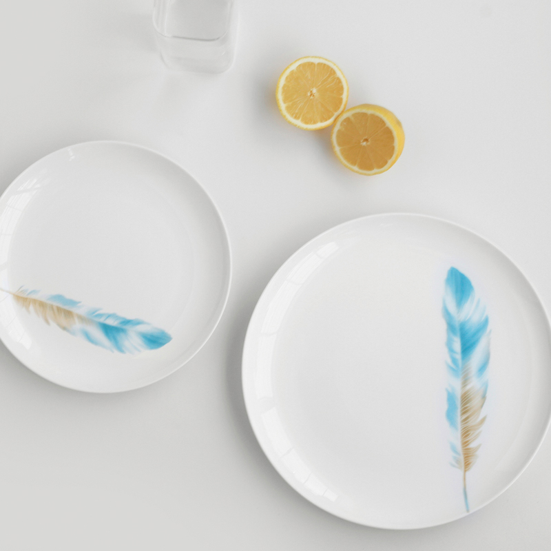 Japanese ipads porcelain tableware free collocation with the cake plate steak plate dinner plate household soup bowl rainbow such use ceramic bowl dishes