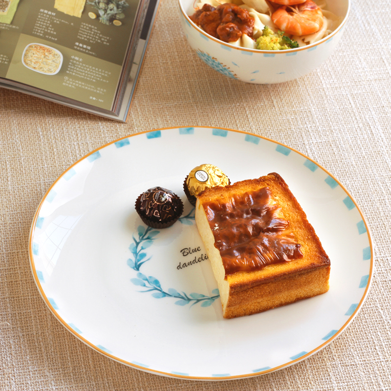 Dandelion creative Japanese ceramics tableware cake plate of fruit bowl dish dish dish beefsteak plate flat