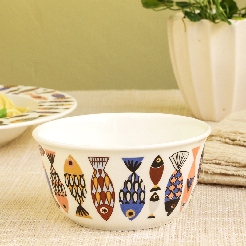 Denmark, blue fish home dishes suit Chinese 22 skull porcelain tableware suit ceramic dishes household gift porcelain