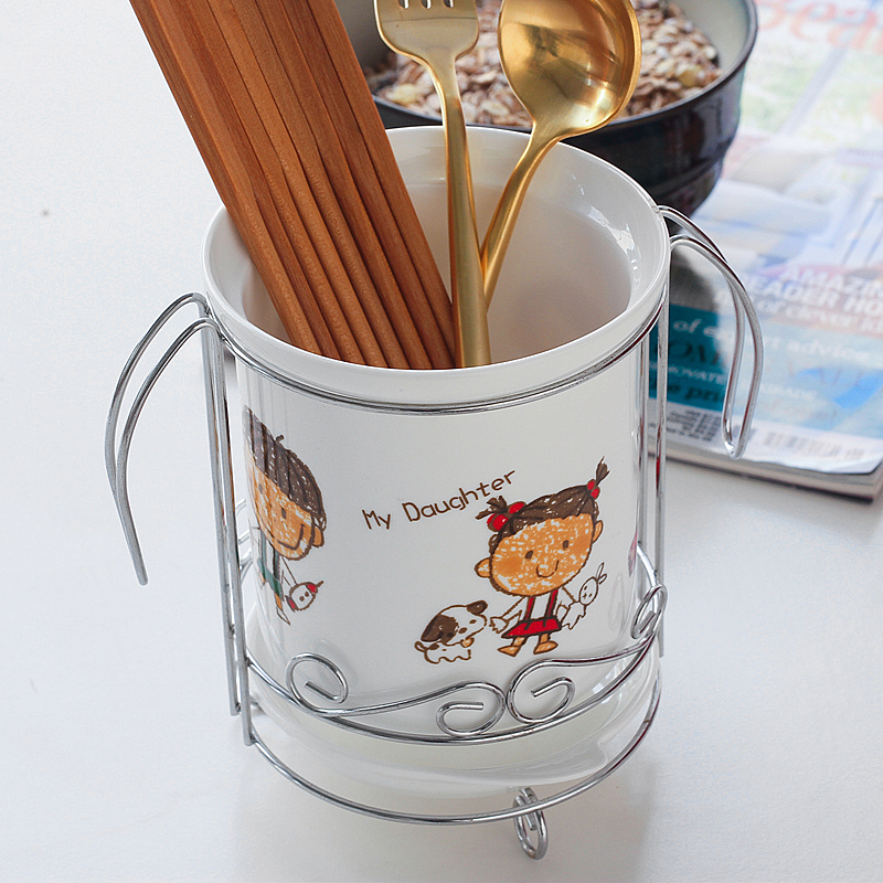 Happiness is a express cartoon ceramic chopsticks chopsticks barrels of monocular drop household receive shelf chopsticks basket chopsticks box