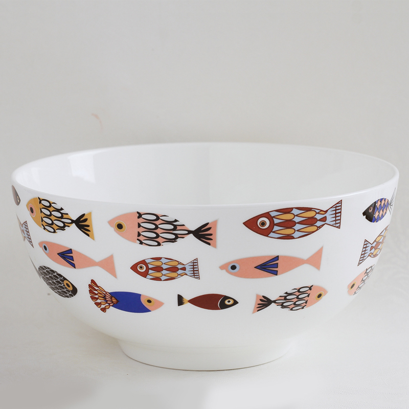 Denmark, blue fish home ipads porcelain tableware soup bowl mercifully rainbow such use high - capacity dish bowl creative rainbow such use ceramic bowl