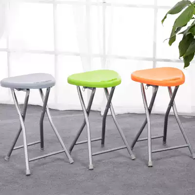 Lan language folding stool simple round stool folding home chair folding thickened adult household plastic simple chair