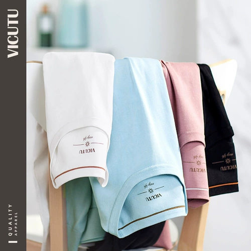 VICUTU/威可多 Тонкая летняя универсальная футболка с коротким рукавом, круглый воротник