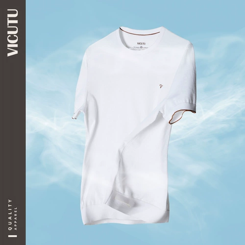 VICUTU/威可多 Тонкая летняя универсальная футболка с коротким рукавом, круглый воротник