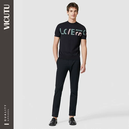 VICUTU/威可多 Летняя приталенная футболка с коротким рукавом, круглый воротник