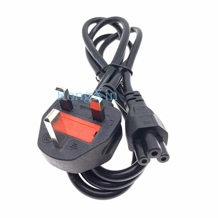 Supply of British standard power cord plum tail three-hole British British standard with fuse tube computer desktop Hong Kong large plug