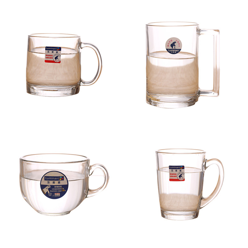 Le Meiya bow and arrow Tempered glass handle cup Heat-resistant glass Tea cup Juice cup Instant noodles with handle handle