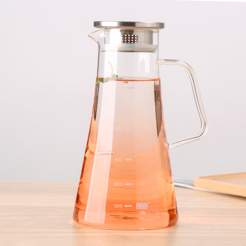 Jinmeilai heat-resistant glass kettle straight fire pot transparent glass pot cold kettle lemon pot high temperature resistant with scale
