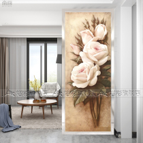 Art glass screen living room partition entrance aisle background wall tempered technology modern simple and beautiful nine roses