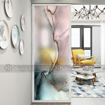 Modern minimalist art glass partition entrance wall home decoration living room custom frosted light-transmitting craft screen abstract picture