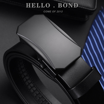 BOND Belt Mens Genuine Leather Top Layer Cowhide Automatic Buckle Belt Mens Business Casual Young Fashion Trendy Belt