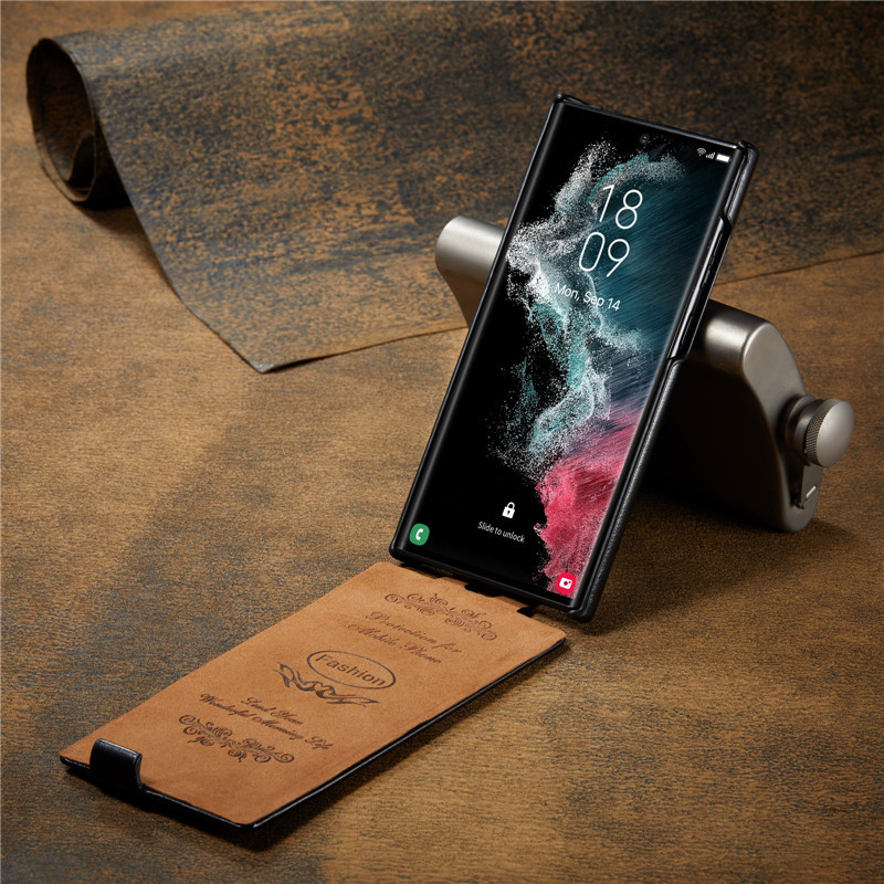 Suitable for Samsung S22Ultra Mobile Phone Case Leather Cover with Flip-Up Cover S22Plus Anti-Fall Light Luxury Protective Case