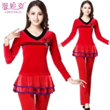 Осенний комплект, демисезонная юбка, танцующие бархатные штаны, увеличенная толщина